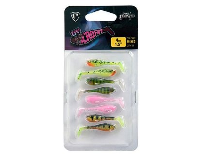 fox rage gumova nastraha uv micro fry mixed colour pack 4 cm 8 ks