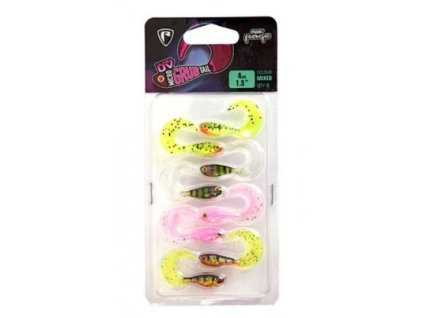 fox rage gumova nastraha uv micro fry mixed colour pack 4 cm 8 ks