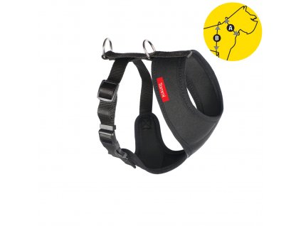 Postroj do auta XS černý neopren Tommi