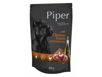 Piper kapsička s kuř.srdíčky a hnědou rýží 500g