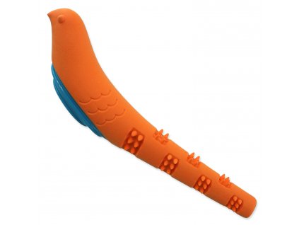 Hračka DOG FANTASY Pták pískací oranžovo-modrá 32cm