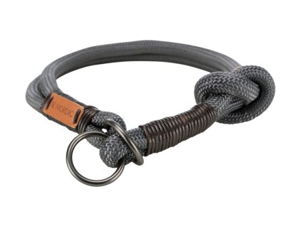 Trixie Obojek Be Nordic stahovací L-XL tmavošedá/hnědá, 55 cm / 13 mm