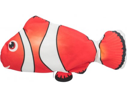 Ryba "NEMO" jako živá, mrskající se, s catnipem, látka, 26 cm