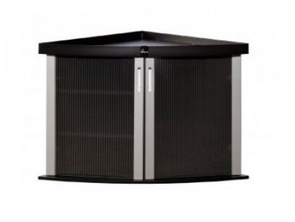 Diversa Skříňka Modern 72 x 72 x 77 cm, rohová, vypouklá, černá