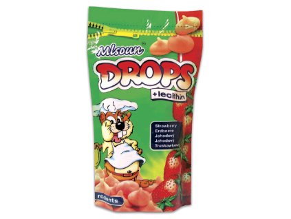 Mlsoun drops jahodový 75g