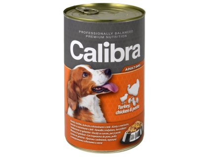 Calibra Dog konz. krůtí+kuřecí+těstoviny v želé 1240 g