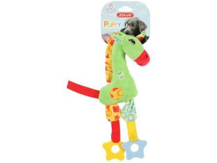 Hračka pes GIRAFFE COLOR plyš zelená 29cm Zolux