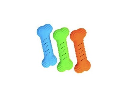 Hračka pes Kost gumová praskací M mix barev Zolux