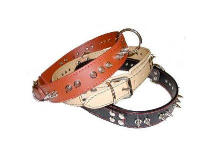 Obojek široký zdobený podšitý do 80cm BARRY – přírodní