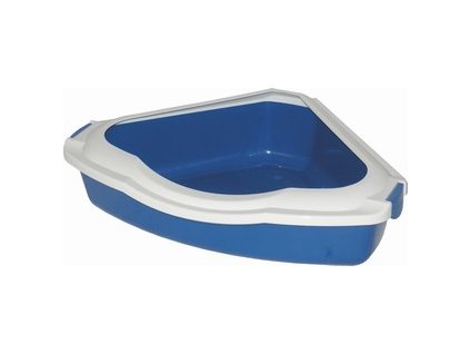 Rohová toaleta pro kočky 56x43x14 modrá