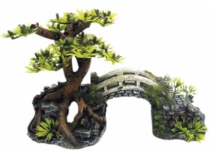 Dekorace most s bonsají 20,3 x 9 x 14 cm