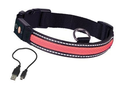 Nobby Flash Mesh svítící červený obojek vel. S (34 - 41 cm)