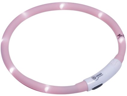 Nobby Led Puppy svítící kroužek silikon růžová 45cm