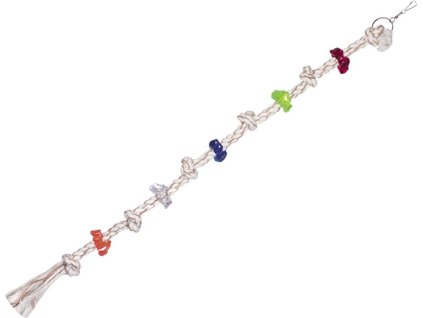 Nobby hračka pro papoušky lano s akrylátovými kroužky 106cm