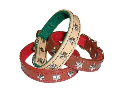 Obojky zdobené s plstí do 25cm FOKY – hnědý