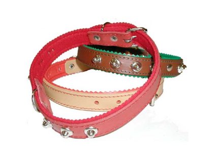 Obojky zdobené s plstí do 55cm FOKY – hnědý