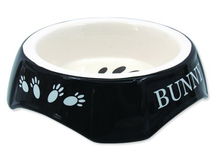 Miska SMALL ANIMALS potisk Bunny černá 15 cm 1 ks