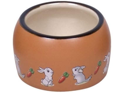 RABBIT keramickámiska pro hlodavce hnědo-bílá 8 x 4,5 cm