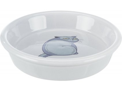 Keramická miska s motivem kočky, 0.25 l/ø 13 cm, šedá