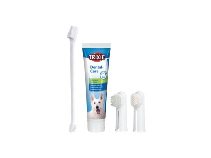 Sada zubní péče (pasta s mátou 100g, 2 kartáčky na prst, 1x oboustraný kartáček)