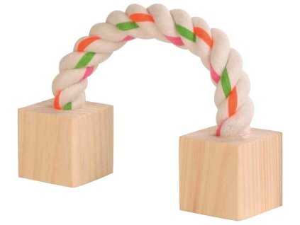 Bavlněný most s dřevěnými kostkami pro hlodavce 20 cm