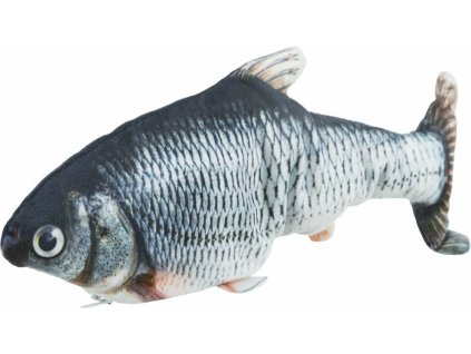 Ryba jako živá, mrskající se, s catnipem, látka, 30cm