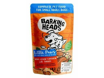 BARKING HEADS Litt.Paws Lickin' Chick+Tur kapsička150g