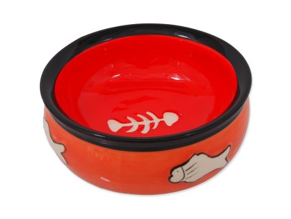 Miska MAGIC CAT keramická s rybkou oranžová 12,5 cm