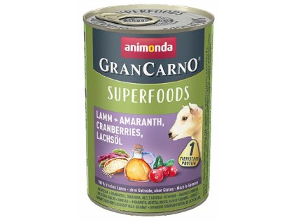 GRANCARNO Superfoods jehněčí,amarant,brusinky,los.olej 800 g pro psy