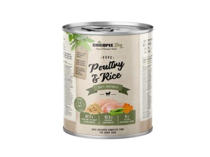 CHICOPEE ADULT čisté drůbeží s rýží konzerva pro psy 800 g