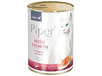 PIPER CAT konzerva pro kočky, s lososem 400g