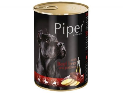 PIPER s hovězími játry a bramborami, konzerva pro psy 400g