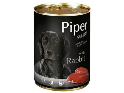 PIPER SENIOR s králíkem, konzerva pro psy 400g