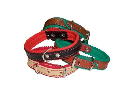 Obojky s plstí do 40cm SINDY – mahagon