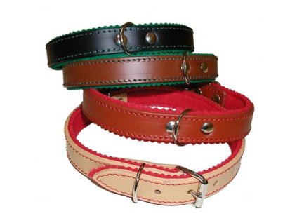 Obojky s plstí do 60cm SINDY – mahagon