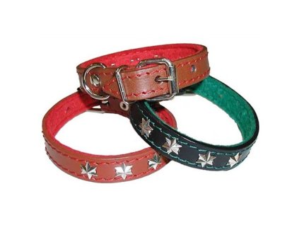 Obojky zdobené s plstí do 30cm FOKY – mahagon