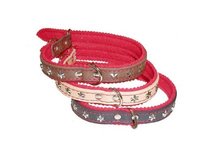 Obojky zdobené s plstí do 50cm FOKY – mahagon