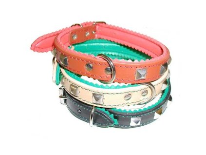 Obojek s pěnovkou zdobený do 45cm ASTA – mahagon