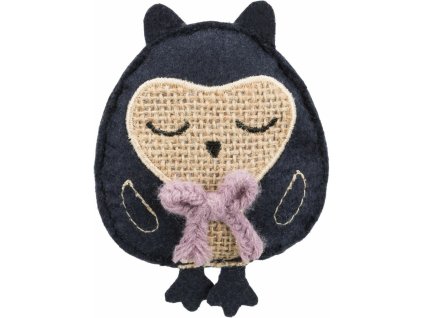 OWL - sova, šustící hračka pro kočky s katnipem, 11cm, plsť