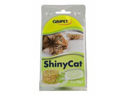 Gimpet kočka konz. ShinyCat tuňak/koc.tráv 2x70g
