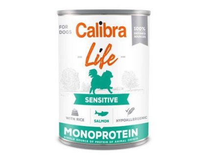 calibra dog life konz sensitive salmon with rice 400g