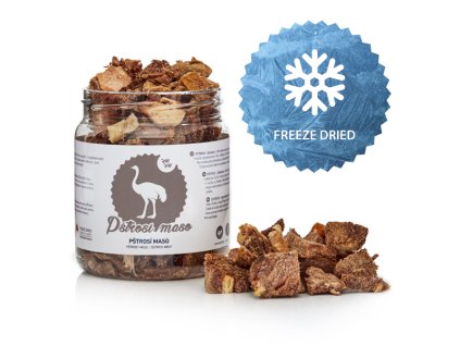 Raw Raw pamlsky mrazem sušené Pštrosí maso 90 g