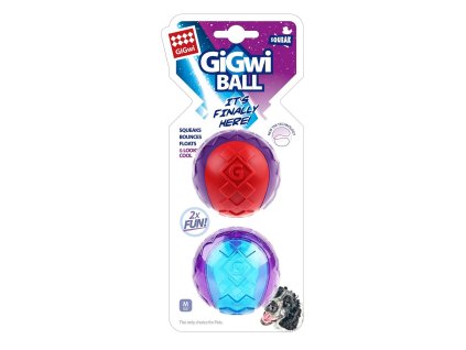 GiGwi Ball míček M, 2ks/ karta, pískající