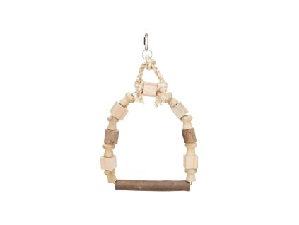 Dřevěná houpačka s ozdobami velká 20x29cm