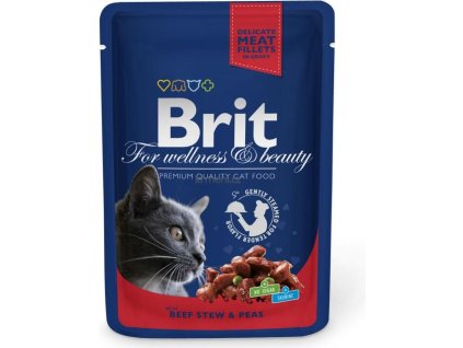 Brit Premium Cat kapsa with Beef Stew & Peas 100g