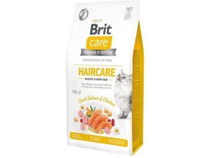 Brit care cat haircare healthy and shiny coat grain free 7kg