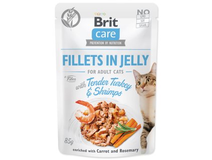 Kapsička BRIT Care Cat Pouch Tender Turkey & Shrimps in Jelly 85g