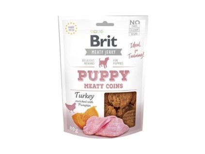Brit Jerky Puppy Turkey Meaty Coins 80g