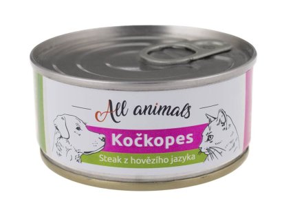 ALL ANIMALS konzerva KOČKOPES steak z hovězího jazyka, 100 g