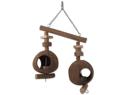 Prolézačka EPIC PET závěsná dřevěná s kokosy 40cm